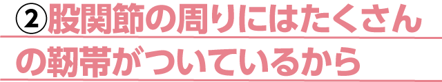 股関節の周りにはたくさんの靭帯がついているから