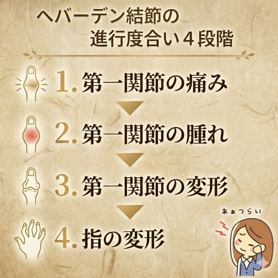 へバーデン結節の進行度合い4段階