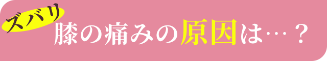 ズバリ膝の痛みの原因は…