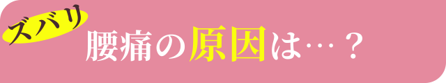 ズバリ腰痛の原因は…