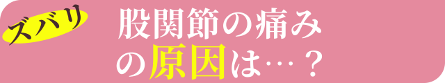 ズバリ股関節の痛みの原因は…