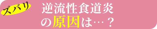 ズバリ！逆流性食道炎の原因は…